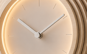 Minimalist Wood Desk <b>Clock</b> With <b>LED</b> Backlight Circular Design Quartz Movement - Product Image 3