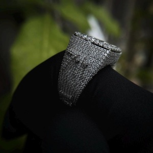 Custom <b>Iced</b> Championship <b>Ring</b> Personalized Letter <b>Ring</b> 925 Sterling Silver Pave Setting Moissanite Wedding Customizable <b>Ring</b> - Product Image 2