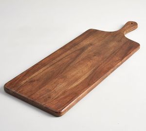Natural Crafts Wooden Serving <b>Platter</b> Eco Friendly Acacia Tray With Handle Customizable Designs Natural Finish Chopping Board - Product Image 3