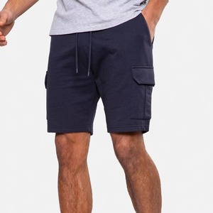 Shorts cargo pour hommes, couleur unie, taille à cordon, en coton, style bermuda, décontractés, avec poches, coupe mi-haute, pour adultes - Product Image 5