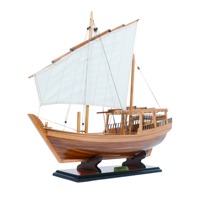 B403 - Maquette de navire dhow en bois de cèdre, artisanat peint de haute qualité pour la décoration intérieure et accessoires de chambre d'inspiration antique, articles cadeaux
