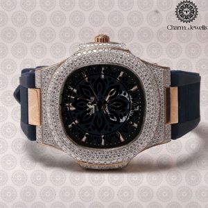 Charm Jewells Montre de luxe pour homme en acier inoxydable, boîtier de 43 mm, cristal saphir, mouvement mécanique analogique, résistant à l'eau jusqu'à 10 bars - Product Image 5