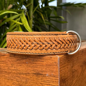 Vente en gros de colliers de chien en cuir tressé personnalisés fabriqués à la main de luxe colliers rembourrés en cuir véritable pour animaux de compagnie - Product Image 3