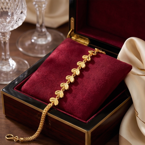 Divyoro - Pulsera de Cadena con Dije de Hoja de Aleación de Metal Precioso Chapada en Oro, Joyería Clásica para Mujer, Regalo de Boda, Uso Diario - Product Image 2