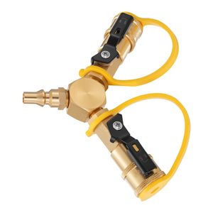 Adattatore a Sgancio Rapido per Propano RV con Valvola di Chiusura a 2 Vie da 1/4 di Pollice, Kit di Disconnessione Rapida per Camper e Roulotte - Product Image 1