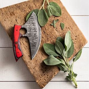 Custom Pattern High Carbon Steel Industrial Grade Pizza Cutter <b>Axe</b> Handmade Chopper Rocker Slicer Wooden <b>Handle</b> OEM/ODM Pasha - Product Image 5