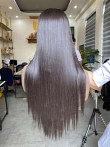 ผมตรงแบบเรีมีกระดูกตรงบ๊อบตัดชั้นเดียวความยาวไหล่ตรงขอบผมจริง - Product Image 6