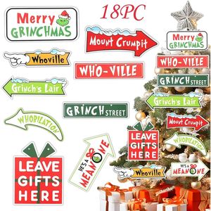 18 Pezzi Decorazioni Natalizie Whoville, Ornamenti in Carta da Appendere per Albero di Natale, per Decorazioni Festive - Product Image 1