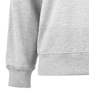 Sweat-shirt gris à col rond pour femme, manches color block rose et rouge, coupe classique, manches longues, en coton tricoté, pour l'automne - Product Image 4