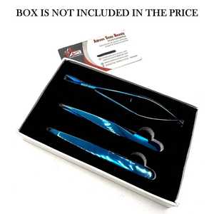 Pinzas Profesionales para Cejas de Plasma Azul con Logotipo Personalizado, Ecológicas, de Acero Inoxidable, con Puntas Inclinadas y Afiladas, Tipo Tijera con Resorte - Product Image 6
