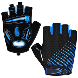 Gants de cyclisme mi-doigts respirants avec protection en maille pour la paume, unisexe, ajustement estival, fermeture à enfiler - Product Image 2