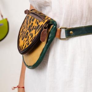 2024 Designer unisexe antivol en cuir véritable taille sac Zip bandoulière Floral bohème vache unique main usiné luxe Vintage - Product Image 3