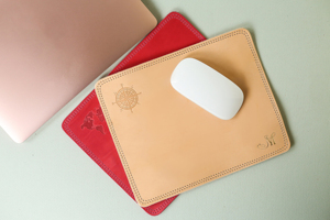 Genuine Leather <b>Mouse</b> Pad Ergonomic Texture Desk Mat Full Grain Cowhide Leather Case Mousepad for Daily Tasks LMP-0076 - Product Image 2