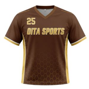 Maillot de lacrosse unisexe marron doré en polyester, coupe athlétique légère, uniforme sportif pour entraînement et matchs d'équipe - Product Image 1