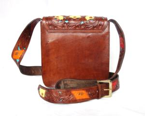 Women's Hand-<b>Crafted</b> <b>Leather</b> Crossbody Bag Vintage Style with Embroidery for Summer Winter and Spring Seasons - Product Image 4