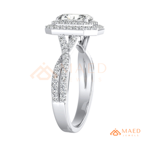 Radiant Cut Moissanite Double Halo Ring Silver Engagement Ring Women Bridal Jewelry <b>Gift</b> USA Elegant Fashion - Product Image 6