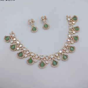 JeweleMarket Women's Gold Plated Crystal Rhinestone Ethnic <b>Beads</b> Wedding Engagement Anniversary Gift Necklace Earring <b>Set</b> - Product Image 3