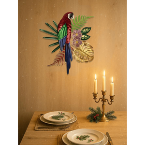 CIFbuy Decorazione Murale Vintage con Design Floreale Bohémien e Uccelli Tropicali, Pappagallo Colorato per Casa e Cucina, Servizio di Consegna Disponibile - Product Image 4