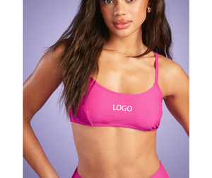 Soutien-gorge de sport minimaliste personnalisé à fines bretelles, Leggings de sport ajustés, Haut de sport, Vêtements de sport ODM OEM, Tenues d'entraînement respirantes, Soutien-gorge de yoga pour femme - Product Image 1