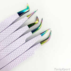 Juego de Pinzas Profesionales Personalizadas de Acero Inoxidable para Extensión de Pestañas, Antimagnéticas, de 10 mm de Precisión, Multicolores, para Cejas - Product Image 5