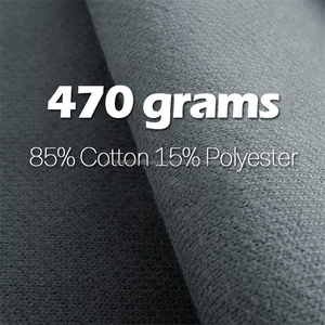 Sudadera de cuello redondo de gran tamaño para hombre, Jersey pesado con logotipo personalizado de 470Gsm French Terry, color sólido - Product Image 5