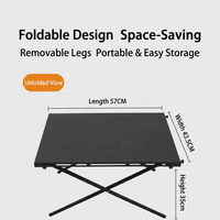 Table de pique-nique pliante rectangulaire pour le glamping en plein air, en alliage d'aluminium, portable, légère, petit mobilier de camping