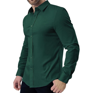 เสื้อเชิ้ตผู้ชายสไตล์สตรีท เนื้อผ้าเรียบลื่น ระบายอากาศได้ดี ผ้าทวิลล์ 100% คอตตอน สำหรับใส่ทำงาน ทันสมัย มืออาชีพ คลาสสิก - Product Image 2