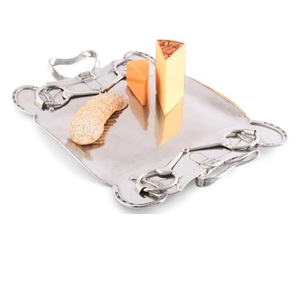 Tableware Decoration Embossed Design Serving Metal Tray Usage Top Selling Product Custom Shape Sweet or Food Serving Tray - Product Image 5