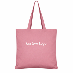 Custom Logo Printed Canvas Tote <b>Bag</b> <b>Large</b> Size <b>Shoulder</b> Handle Blank Shopping <b>Bag</b> for Daily Use Plain Pink Color - Product Image 1