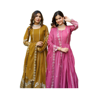 Ropa Étnica Tradicional India y Pakistaní para Mujer, Poliéster de Secado Rápido, Corte Holgado, Largo hasta el Suelo, para Fiestas y Bodas
