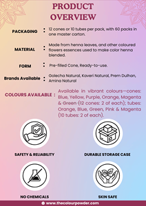 Henna de Color Vibrante |   Arte Corporal Temporal Mehndi |   Aplicación Fácil |   Uso en Salones y Eventos |   Directo de Fábrica - Product Image 3