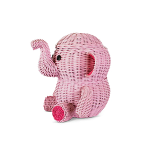 Cute Elephant Shape Toy <b>Storage</b> <b>Basket</b> Woven Rattan Kids Room Furniture Nursery Room Organizer Best For <b>Storage</b> Wholesale - Product Image 3