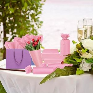 100 Fogli di Carta Velina Rosa 14x20 Pollici, Carta da Regalo per Matrimoni, Progetti Fai-da-Te, Natale - per Set Regalo di Nozze - Product Image 1