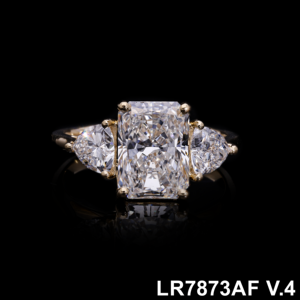 Anillo de Compromiso Personalizado con Diamante Cultivado en Laboratorio de 1 Quilate VVS para Mujer, Piedras Laterales de 5 Quilates E VS1, Corte Excelente Radiante, Certificado IGI, Oro Sólido de 14K - Product Image 3