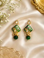 Parure de bijoux de mariée classique en alliage plaqué or avec perles d'imitation, design géométrique, collier et boucles d'oreilles sertis clos pour femme