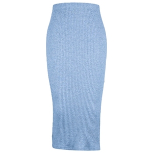 Jupe longue en coton tricoté taille haute pour femme, respirante, décontractée, vêtement d'extérieur personnalisé de haute qualité - Product Image 1