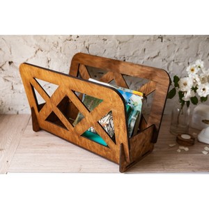 Porta Revistas Rectangular de Madera de Pino Rústico, Ecológico, Hecho a Mano, Venta al Por Mayor B2B - Product Image 1