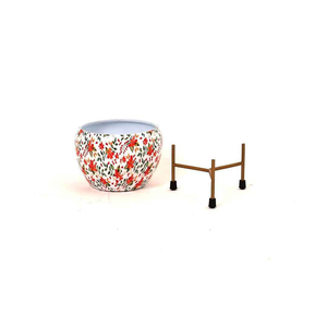 Pot de plante blanc avec support en métal, jardinière décorative blanche, porte-plante moderne en métal pour l'intérieur, l'extérieur, la maison, le jardin - Product Image 4