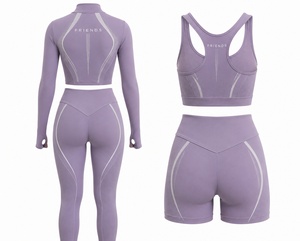 Ropa Deportiva al por Mayor, Conjunto de Yoga de 2 Piezas para Mujer, Sólido, Transpirable, de Secado Rápido, Ecológico, Ligero, Spandex/Nailon - Product Image 5