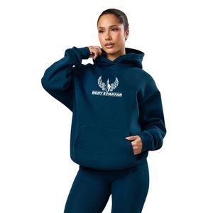 Sudadera con Capucha Extra Grande Color Azul Océano para Mujer, Sudadera de Forro Polar, Manga Larga, Estilo Casual, Corte Holgado, Tacto Suave, Ropa Cómoda para el Día a Día - Product Image 1
