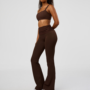 Leggings Deportivos para Mujer, Color Sólido, Cuello Cuadrado, Tirantes Finos, Alta Sujeción, Transpirables, con Logotipo Frontal - Product Image 5