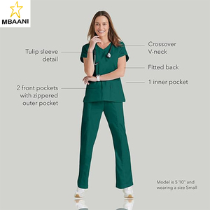 <b>Scrub</b> Top & <b>Scrub</b> Set for Women, Crossover V-Neck, Fitted <b>Back</b> Super-Soft Women's <b>Scrub</b> Top - Product Image 6