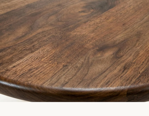 Table basse ronde en bois massif artisanale, table d'appoint vintage en bois avec piétement, finition noyer décorative, support à café, vente en gros - Product Image 5