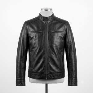 OEM Leather Jackets Manufacturer Men <b>Genuine</b> Leather Jacket Top Quality Hot Sales <b>Genuine</b> 100% Leather Men Leather Jackets - Product Image 1