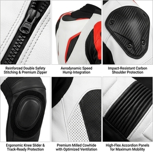Traje de Cuero Personalizado para Motociclismo de Competición, Equipo de Protección para Moto, Ropa de Motociclista para Días de Pista, Venta al por Mayor OEM, Cuero Vacuno Ventilado - Product Image 6