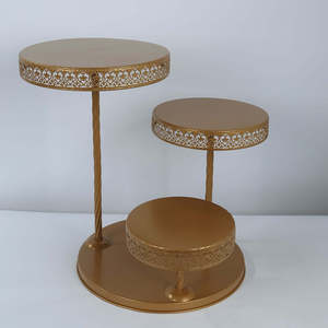 Customized Gold Color Metal 3 Tier Cake <b>Stand</b> for Weddings Durable Elegant Design for Cakes <b>Cupcakes</b> - Product Image 6