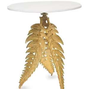 Mesa de Centro Redonda Moderna de Mármol con Base de Pedestal de Metal Dorado, Decoración Elegante para el Hogar a Precio Económico - Product Image 4