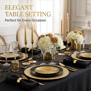 Assiettes de Présentation Élégantes en Aluminium pour Table à Manger, Bord Texturé Géométrique, Vaisselle Décorative pour Fêtes et Mariages - Product Image 5
