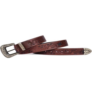 Customized Design Hand Carving Floral <b>Engraved</b> Men's Fashion Western Leather <b>Tooling</b> Belt for jeans or trouser - Product Image 2