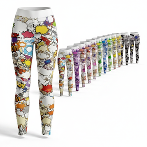 Premium Quality Custom Printed Mid Waist Stretch Fitness Leggings Casual Skinny Yoga Colorful Graphic <b>Tights</b> Deadlifting Pants - Product Image 1
